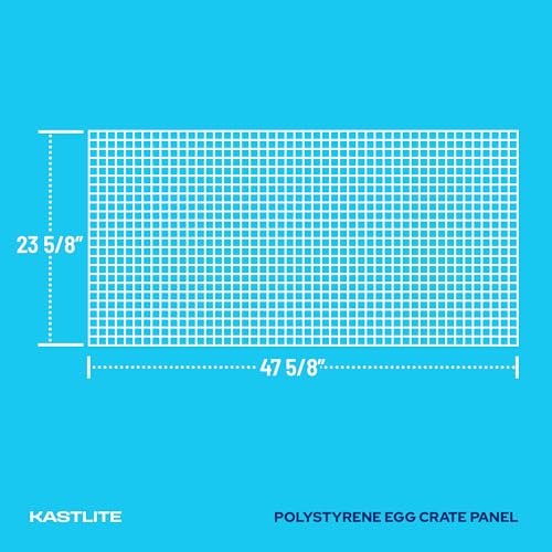 KASTLITE Chrome Egg Crate Fluorescent Light Covers - 23 5/8” x 47 5/8” Polystyrene Drop Ceiling Grid Diffuser & HVAC Air Vent Grille - 1/2"x1/2"x3/8" Cell Eggcrate Panels, 3-Pack - Manufactured in USA - color: Chrome