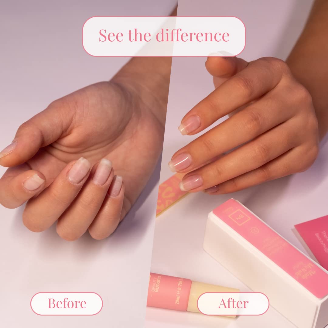 Beauty Nuggets Made My Nails Buffer, Ultimate Shine 3 Way Nail Buffing Block with Professional Nail File 120/180 Grit-Perfect All in One Manicure Tool for Smooth, Shiny, Twinkling Nails