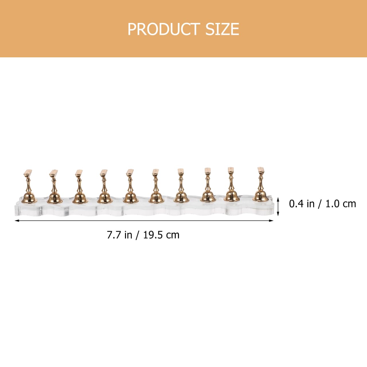 NOLITOY Extended Metal Nail Holder for Art Practice Manicure Display Stand with Curved Base 10-Tray Rack for Creative Nail Painting