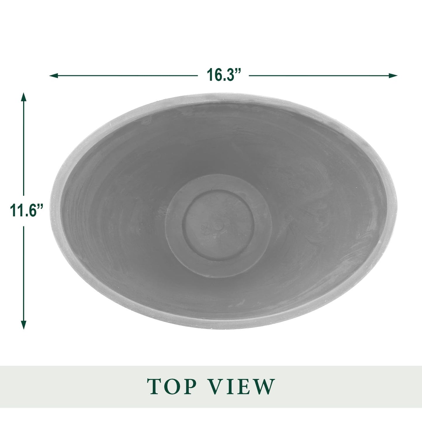 PSW Pot Collection YB41TCB Plastic/Stone/Wood Composite Curved Planter Pot – No Drainage Hole (Drillable), for Indoor and Outdoor Plants and Gardens, 16-inch, Terra Cotta Color