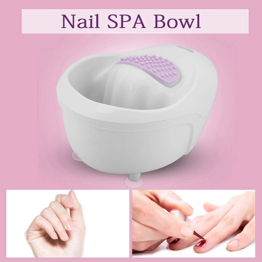 Electric Bubble Nail Soaking Bowl for Nail SPA with Air Bubble Vibrational Massage Nail Polish Remover for Soak Soothing Relaxing Manicure Machine Soften Cuticles