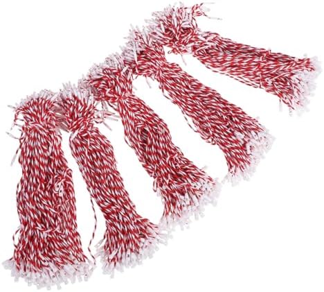 Healifty 500pcs Ornament Ribbon Hangers: Cotton Thread Strings with Plastic Buckles - Christmas Holiday Party Decoration Accessories for Family Tree Decorating