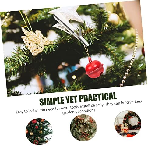 Cabilock 400pcs Xmas Flower Clips Xmas Ornament Clips for Christmas Tree Decoration for Floral Arrangements for Wreaths and Crafts