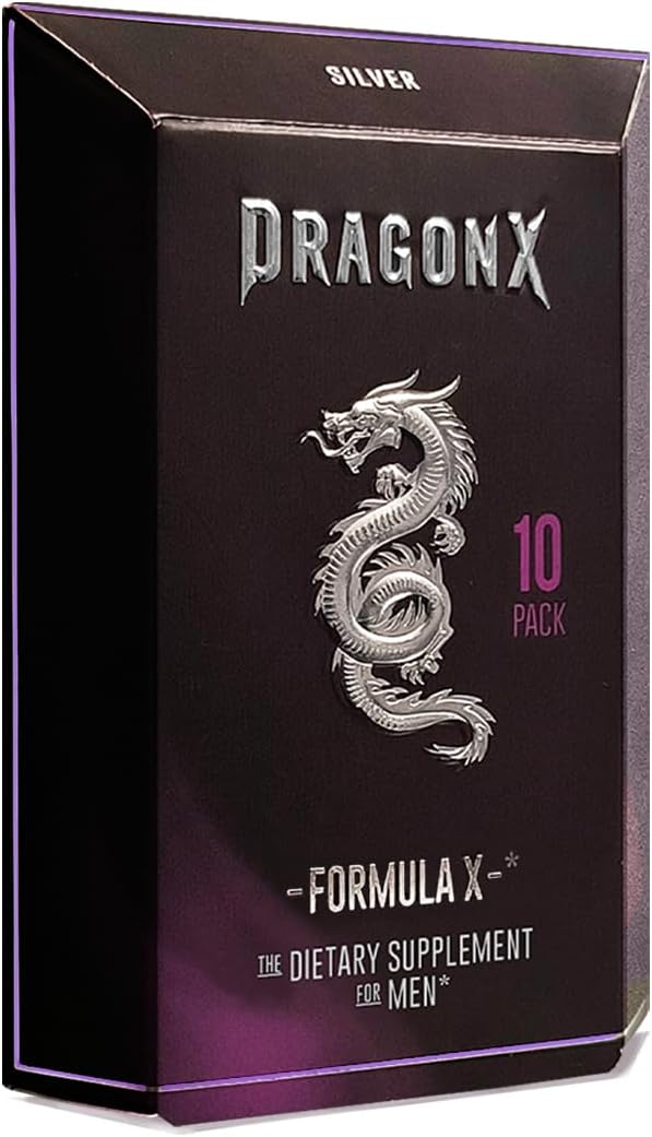 DRAGONX Silver Male Supplement for Stamina, Strength, Energy, Endurance and Drive. Fast Acting, Long Lasting Formula | 10 Capsules