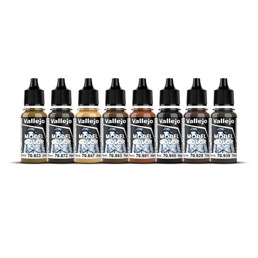 Vallejo - Model Color Effects Wood & Leather Set | Modeling Acrylic Paints | 8 Bottles x 18 ml (0.60 fl.oz.)