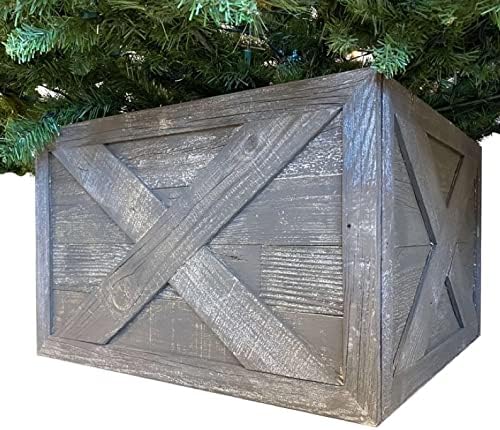 BARNWOODUSA Christmas Tree Collar or Box Made of Reclaimed Wood – Rustic Tr