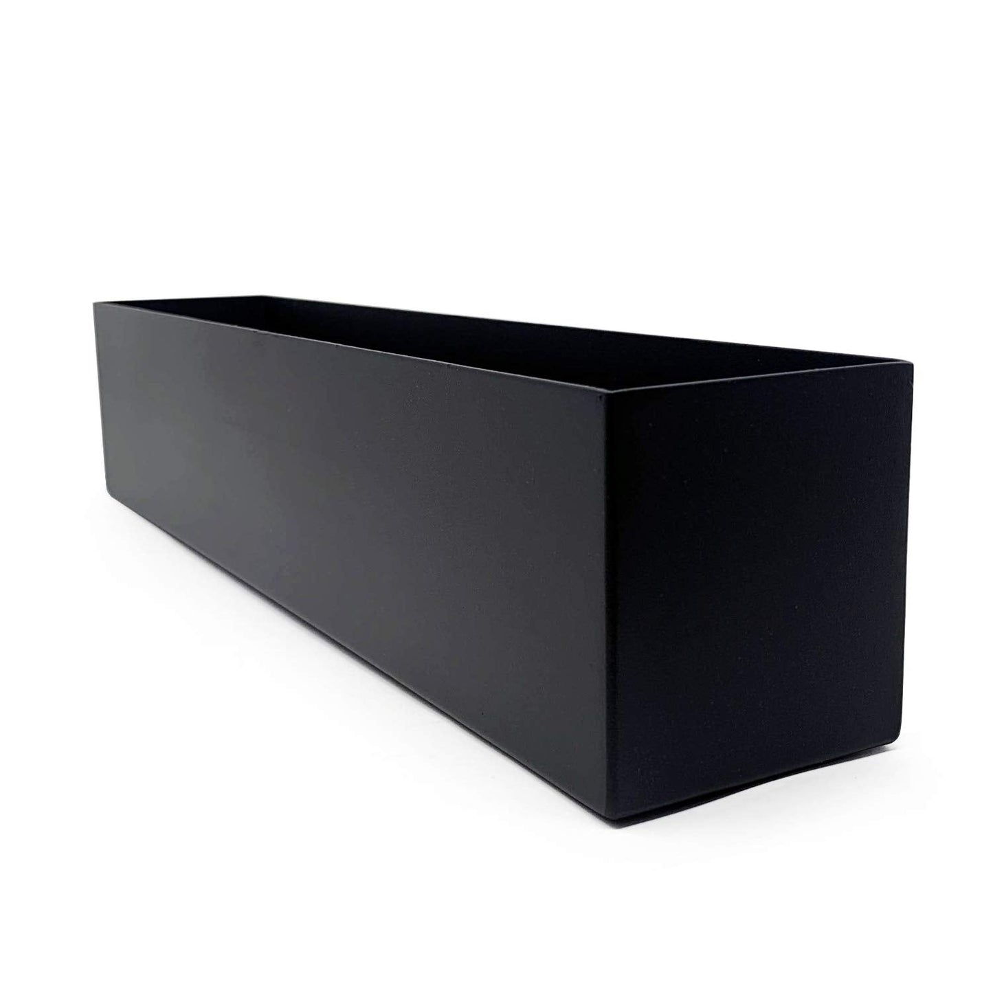 Buhbo Modern Steel Trough Rectangle Planter 16 inch, Black