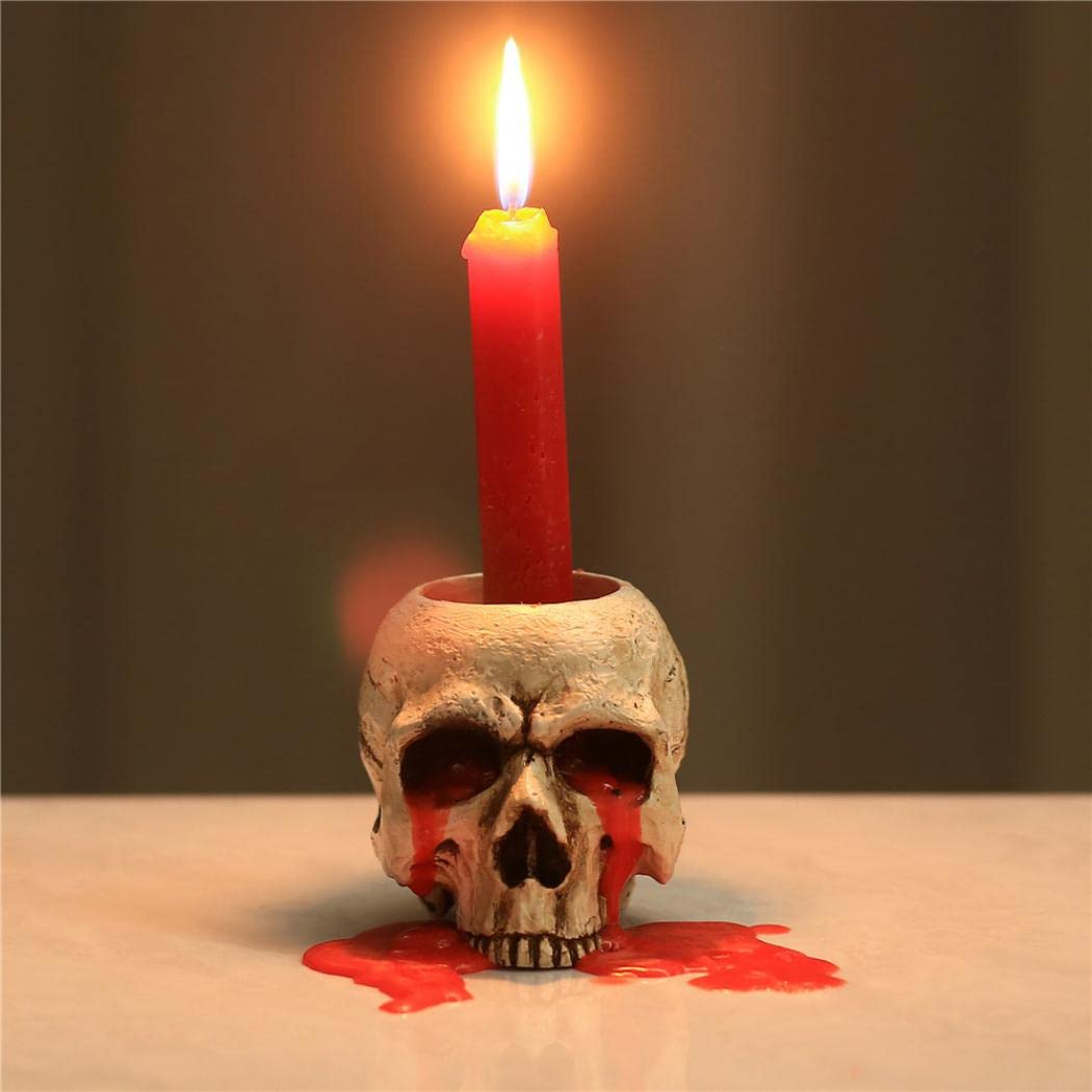 Comeon Skull Candle Holder Resin Gothic Tea Light Holders Mini Skull Home Decoration Novelty Craft Collection