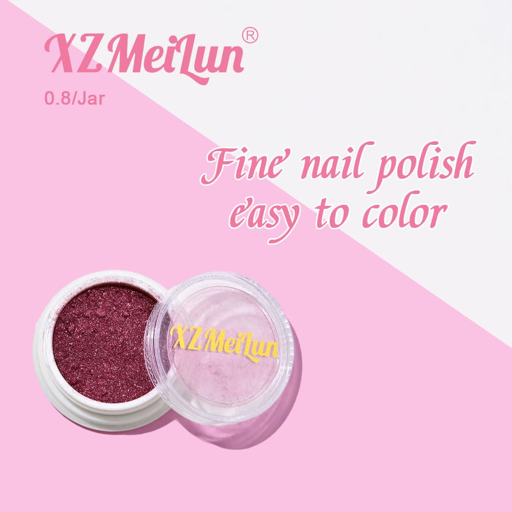 XZMeiLun Chameleon Cat Eye Nail Powder, Big-Capacity 0.8g 9D Magnetic Powder Green Turns Pink Purple Magic Mirror Effect Holographic Nail Art Glitter, Can Mixed with Builder Gel Nail Polish for Use