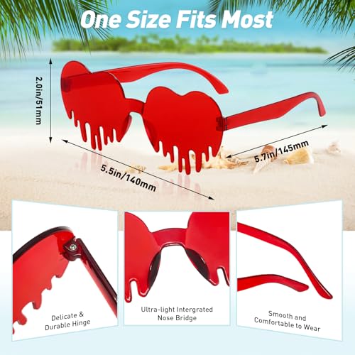 Pibupibu 24/48 Pack Mixed Rimless Colorful Party Sunglasses Bulk, Fun Party Glasses Photoshoot Prop Costume Eyewear - color: 24 Mixed
