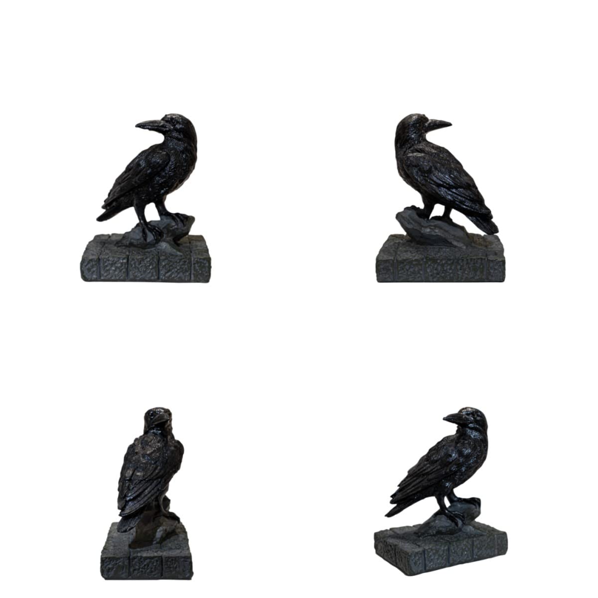 EASCHEER Raven On Rock Statue 3" Gothic Crow Scavenger Bird Decor Figurine