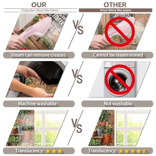 10x8ft Fabric Farmers Market Backdrop Fresh Vegetables Flowers Wooden Barn Spring Photography Background Baby Shower Birthday Party Decorations Photo Banner Props - size: 10'x8'