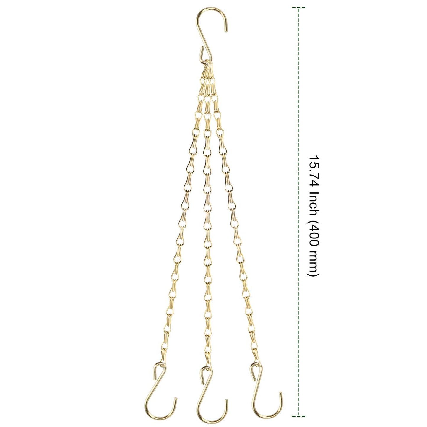 PINGEUI 8 Pack Gold Hanging Baskets Chains, 16 Inch Heavy Duty Metal Hanging Basket Chain Decorative Chains with S Hook, Plant Hanger Indoor Outdoor Replacement Hanging Chains
