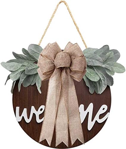 Burlap Bow Holiday Wreath Bow DIY Crafts Rustic Jute Bowknot Ornaments for Christmas Tree Topper Wedding Party Decorations, 9.8x21.6 in