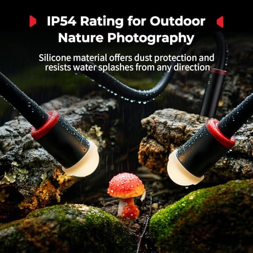 SmallRig RM 03 Macro Photography LED Light - 2 Pack, Adjustable Beam Angle, 5 Colors CRI95 TLCI92, Bendy Light with Cold Shoe Extension Bar, Clamp, Diffuser, Spotlight, Barndoor, Gobos, Stake - 5796 - color: RGB (2 Pack)