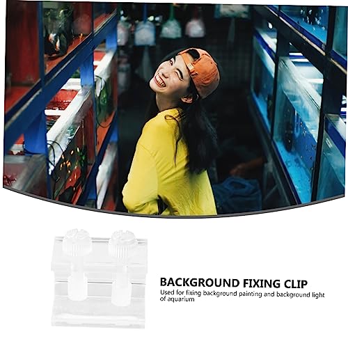 UKCOCO 2pcs Transparent Acrylic Clip for Fish Tank Background Durable Background Fixing Clips with Siphon Groove for Aquariums and Water Tanks