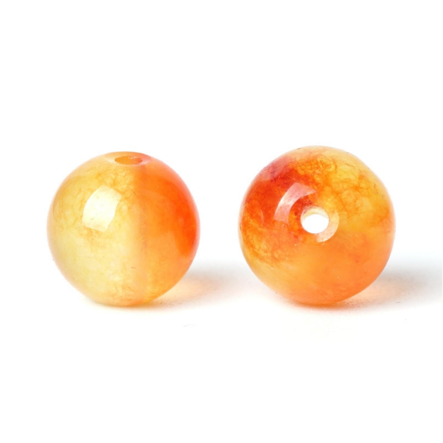 100Pcs Natural Stone 6mm Orange Jasper Round Loose Gemstone Energy Healing Beads Hole Size 1mm DIY Smooth Beads for Bracelet Necklace Earrings Jewelry Making