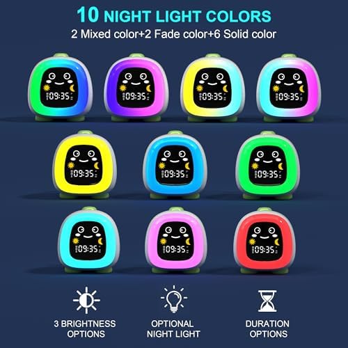 ANALOI Alarm Clock for Kids, Ok to Wake Up Sleep Training Clock for Boys