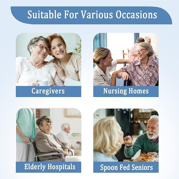 Silicone Adult Bibs with Crumb Catcher, Washable and Adjustable Adult Bibs for Elderly Men Women Seniors
