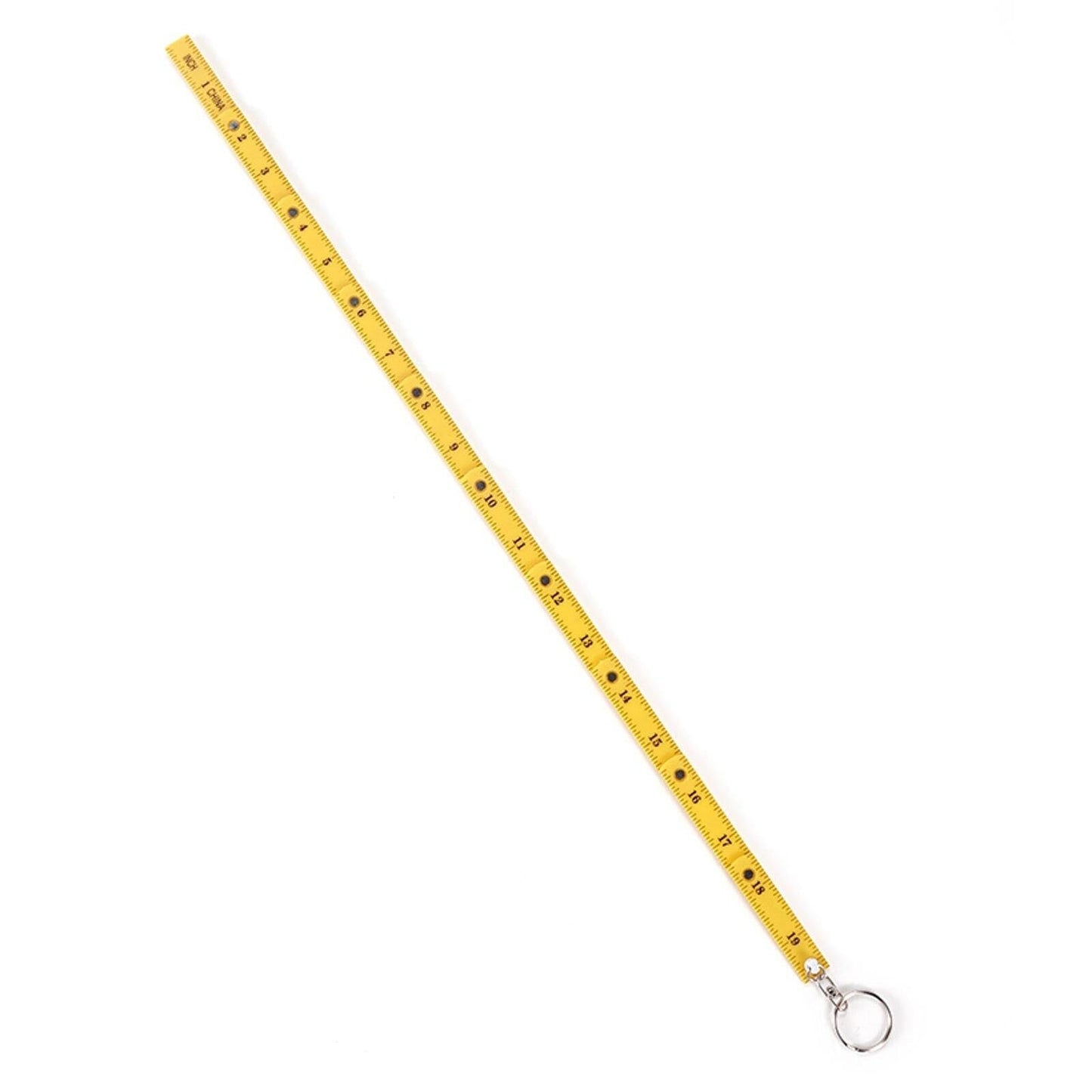 MSR Imports Mini Keychain Ruler - Fold Up Portable Measure Tool - Set of 2,Yellow