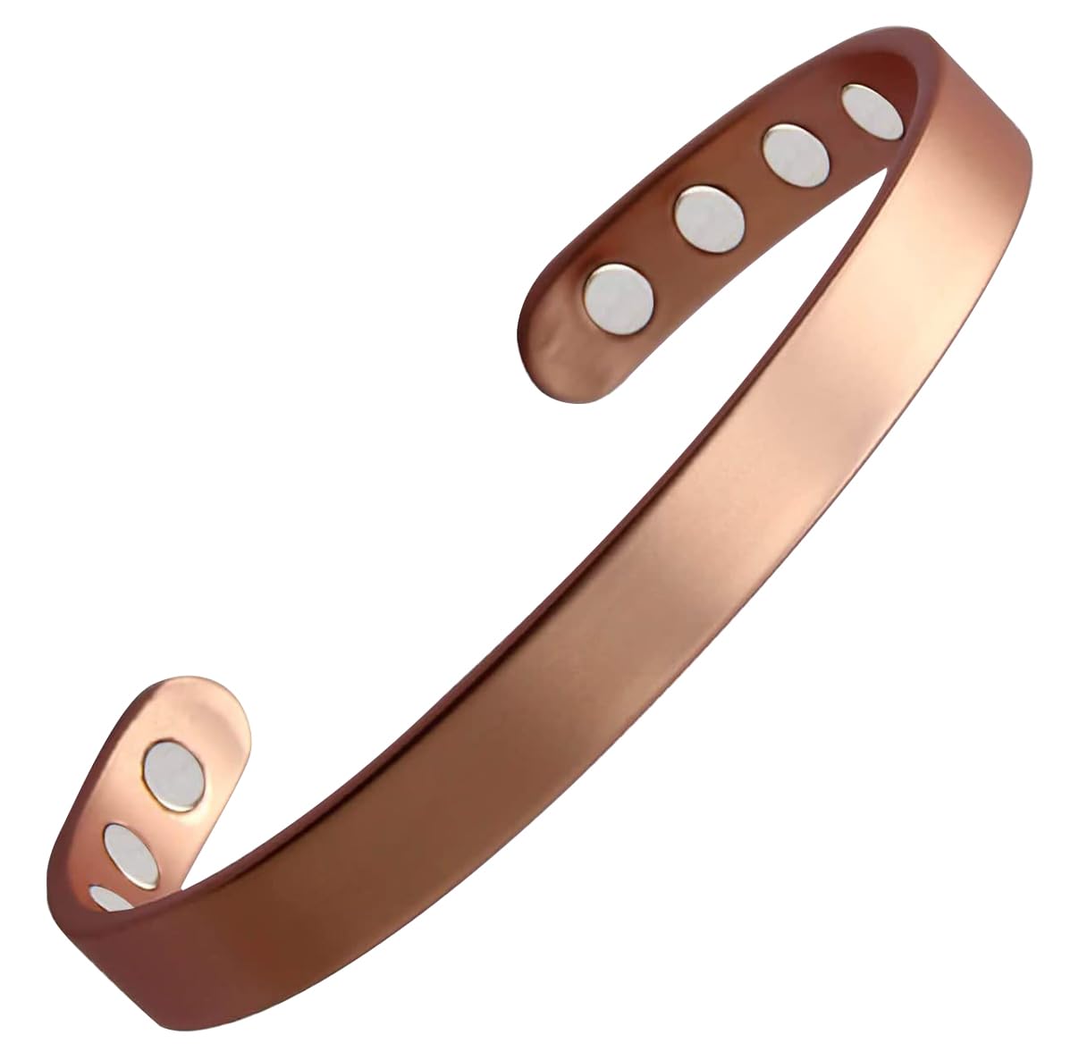 MagEnergy Copper Bracelet for Men and Women, 99.9% Pure Copper Magnetic Bangle with 8pcs 3500 Gauss Magnets,6.3" Adjustable Jewelry