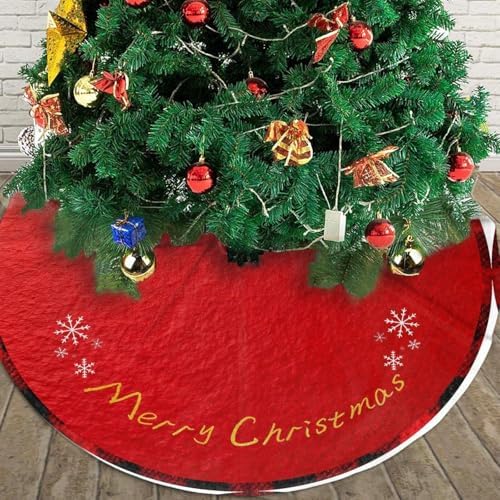 New Year Christmas Tree Skirts 30", Xmas Tree Cloth Mats Trees Skirts for Decor Gift, Home Decoration