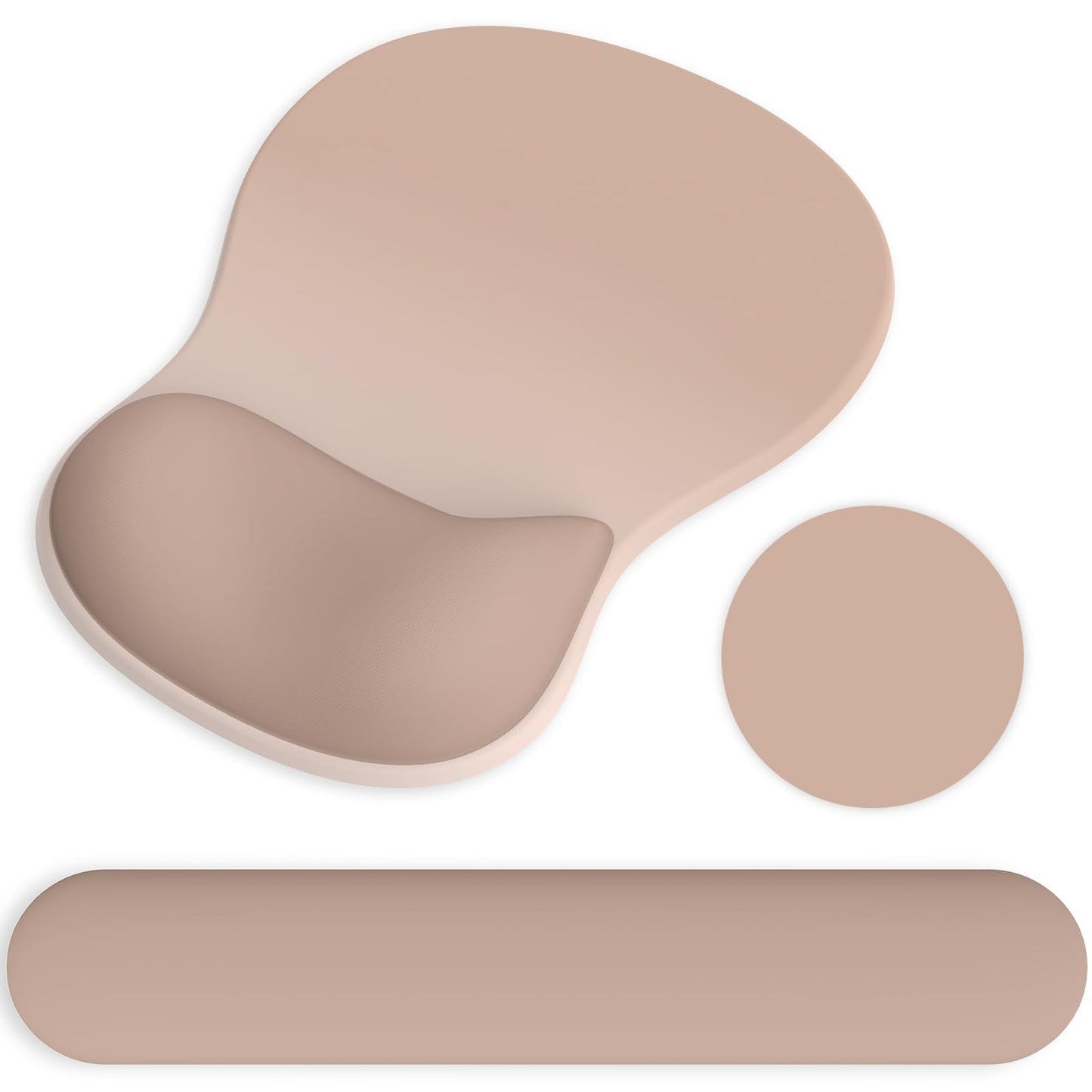 Ergonomic Mouse Pad with Wrist Rest and Keyboard Wrist Rest, Gel Mousepad and Wrist Rest for Computer Keyboard, Pain Relief, Non-Slip PU Base, Mouse Pad with Wrist Support for Gaming, Office, Brown