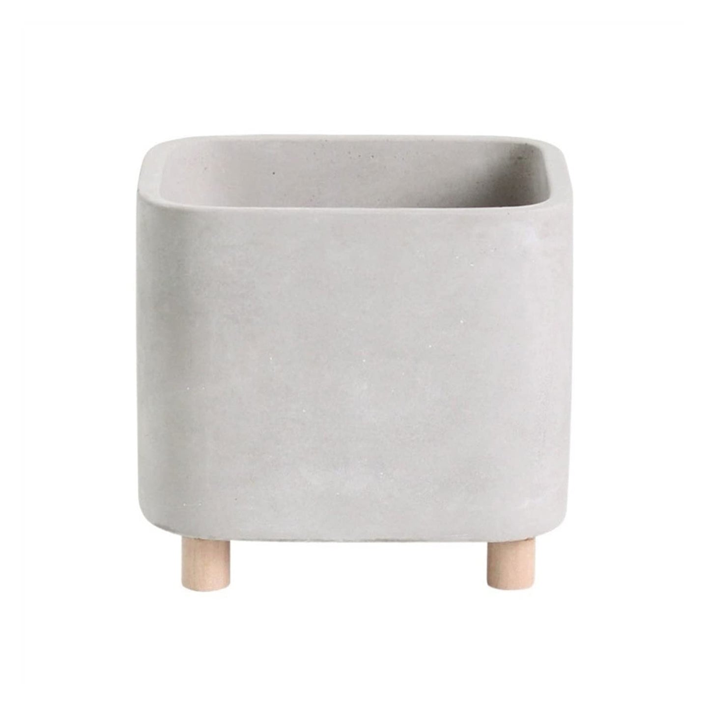 ENGENDER Flower Pot Simple Cement Flower Pot High-Footed Succulent Flower Pot Creative Desktop Green Plant Pot Small Potted Plant Planter (Color : Square)