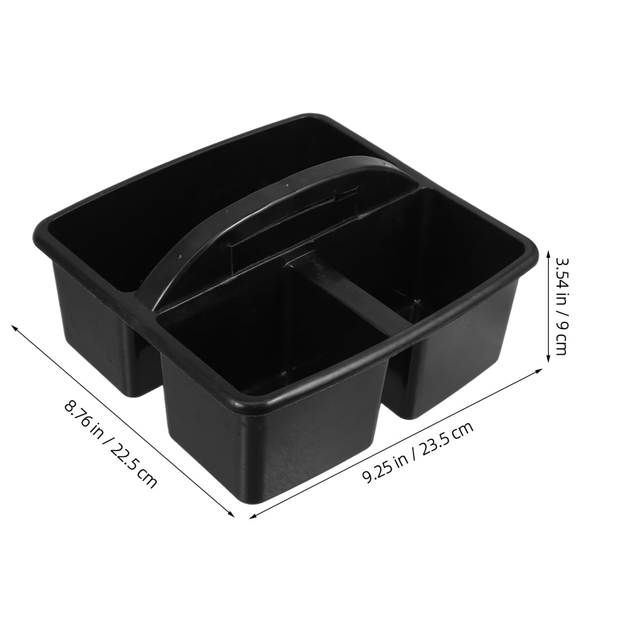 NUOBESTY 3-Compartment Plastic Caddy Organizer with Handle for Classroom Art Supplies and Kids Craft Storage