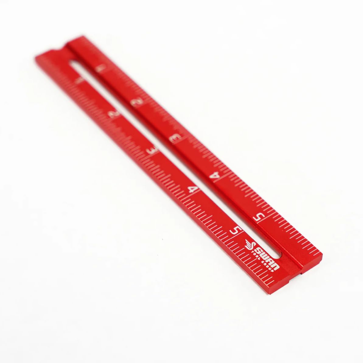 Swan Tool Group RED Tail Ruler Set - Woodworking Ruler Layout Tool, Precision Measuring in 4", 6" and 12" Lengths, Works with Swan Tool Group Ruler Squares: Ridgway, Merlin, or Offset Rulers