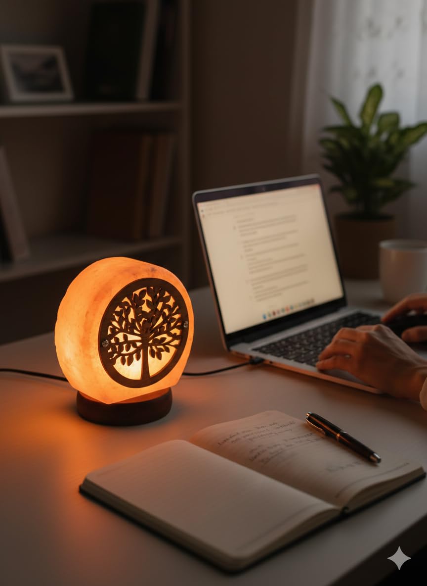 NatureBoost HL Himalayan Pink Salt USB Multi Colored lamp (Tree)
