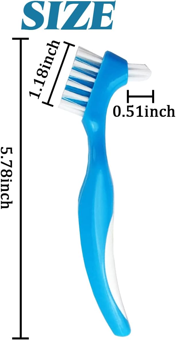GXXMEI 12PCS Denture Toothbrush Hard/Soft Double Bristle for False Teeth Brush