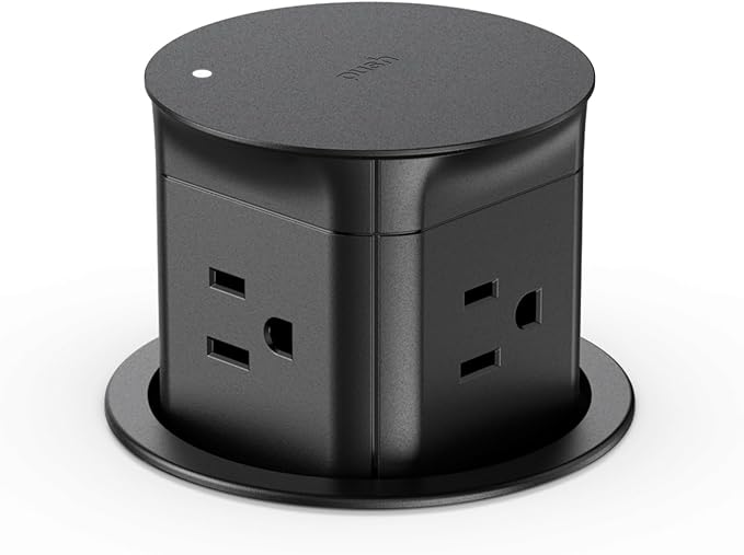 Jgstkcity Pop up Outlet for Kitchen Counter Island,Pop Out Outlet Station with 15 Amp Receptacle Outlet, Splash Resistant,3.15" Diameter,Conference Table Power Hub,ETL Listed