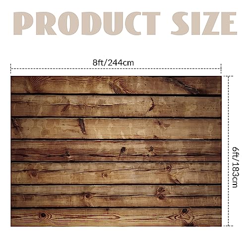 Peryiter Wood Backdrop Wooden Wall Background Rustic Backdrop Durable Polyester Fabric Photography Supplies for Party, Wedding Baby Photoshoot(8 x 6ft,Brown) - color: Brown, size: 8 x 6ft