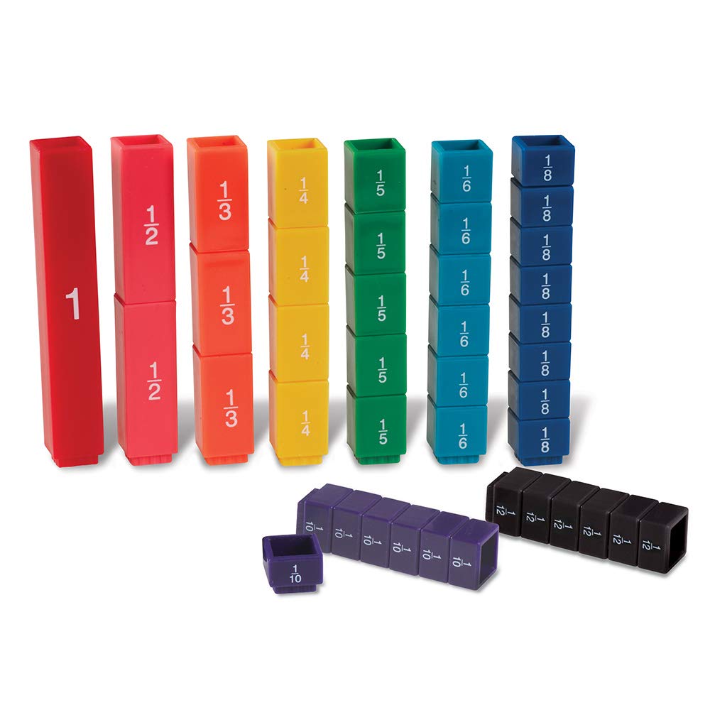 Learning Resources Fraction Tower Fraction Cubes, Kids Blocks, 51 Piece Set, Ages 6+