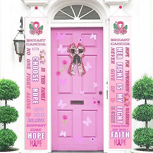 Estivaux Large Breast Cancer Awareness Bows for Wreath, Breast Cancer Awareness Cheer Wreath Bow Black White Buffalo Plaid Bow Holiday Farmhouse Craft Bows for Front Door Health Awareness Themed Favor