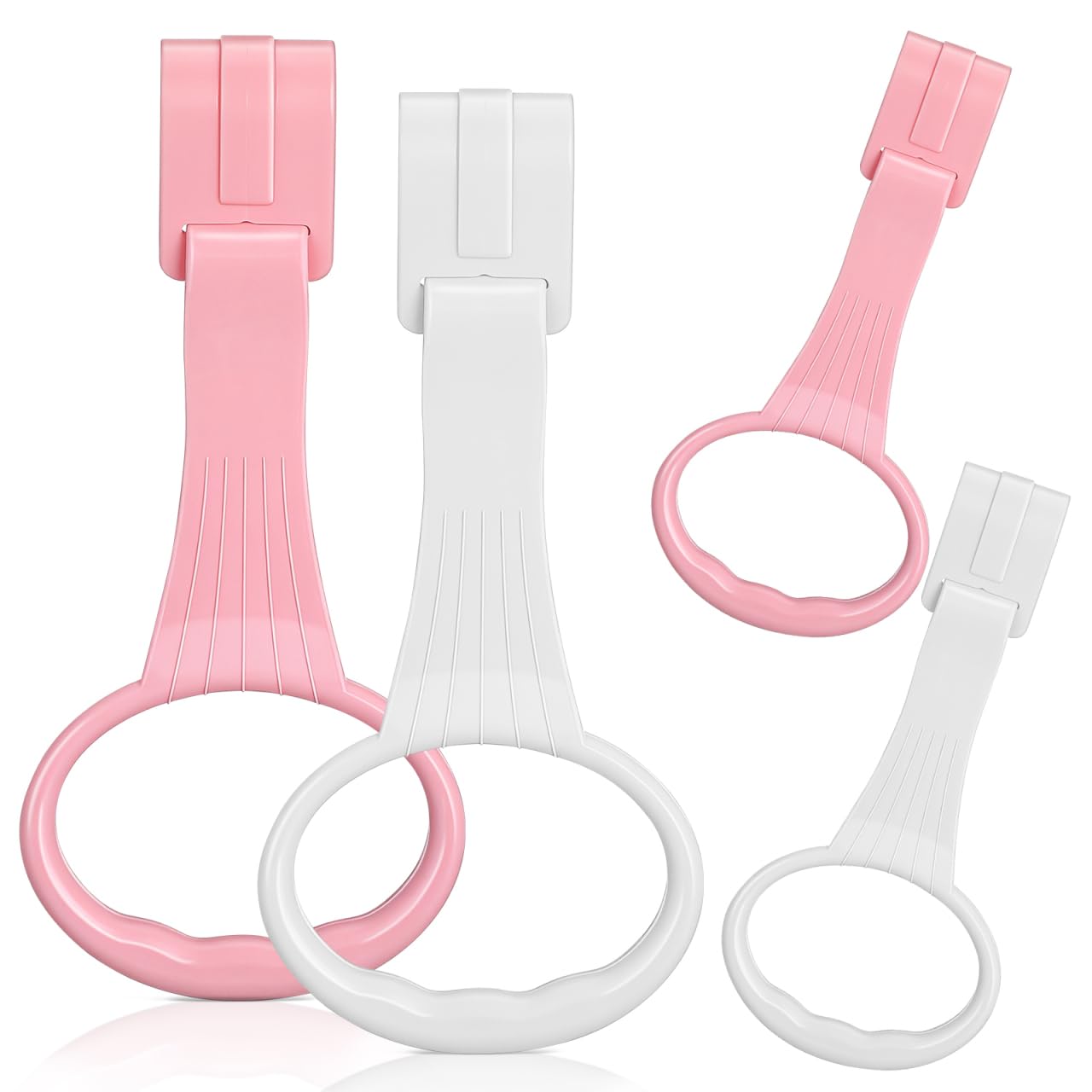 JECOMPRIS Pull up Rings 4 Pcs Set Toddler Handle Rings for Crib and Infant Walking Assistant Stand up Training Toy