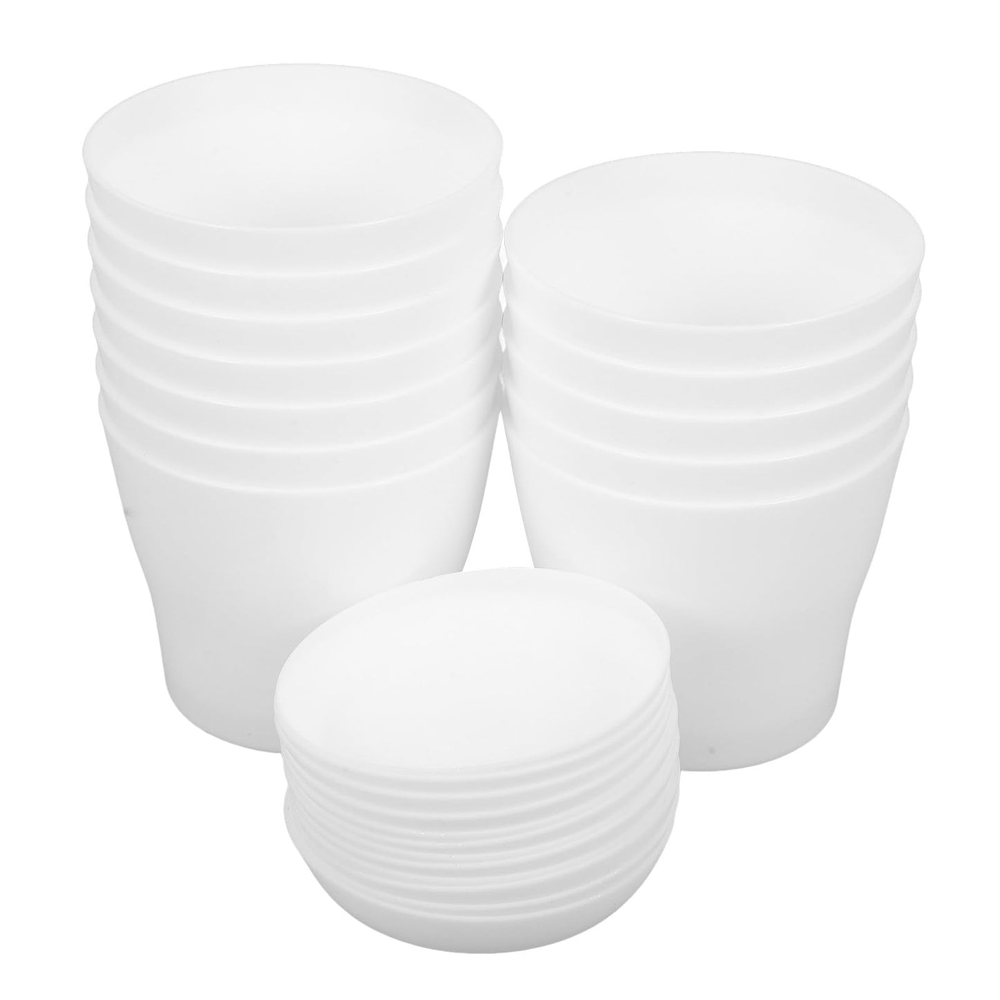 BEBEMOKO 12pcs White Small Succulent Planter Pot Set with Drainage Tray, Breathable Plastic Planting Containers for Indoor Garden and Orchid Pots