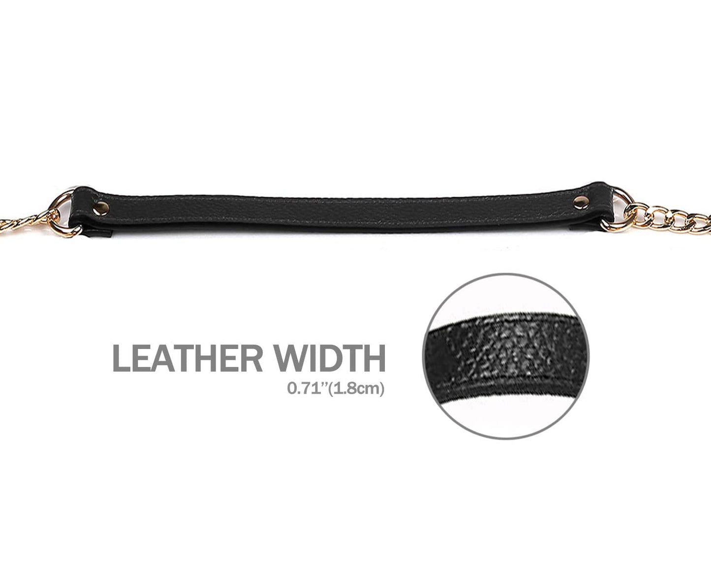 VanEnjoy Replacement Chain & Genuine Leather Shoulder Crossbody Strap (Black(with Tassel))