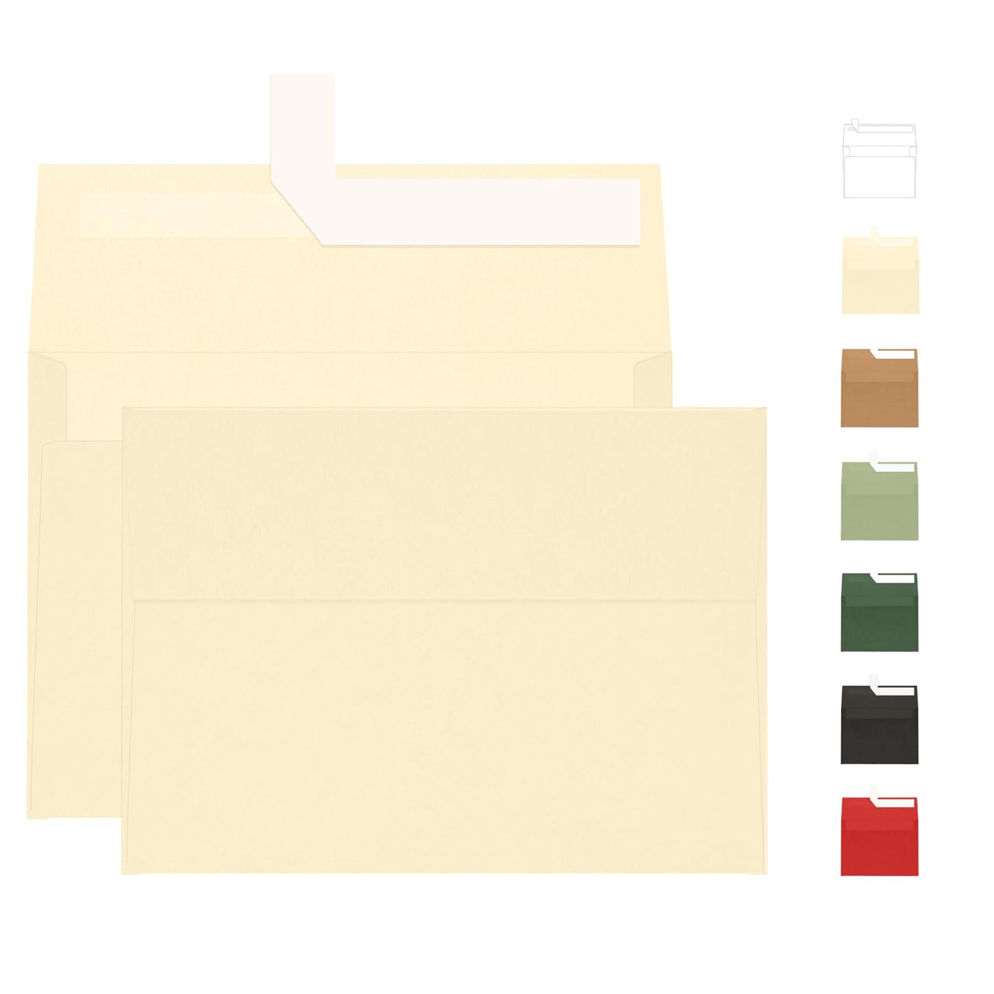 A7 Ivory Envelopes 100 Pack, Goefun 5x7 Self Seal Cream Envelopes for Invitation, 5x7 Cards, Wedding, Graduation, Mailing, 5.25 x 7.25 in, 120GSM