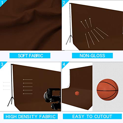 ISSUNTEX 5X7 ft/1.5X2.1 Meters Brown Background Photo Backdrop, Photo Studio, Collapsible High Density Screen for Video Photography and Television - color: Brown, size: 5X7 ft