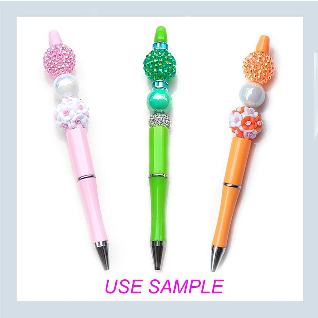 20mm Rhinestone Beads 50pcs Beaded Pens Beads Chunky Bubblegum Large Spacer Charms Sparkle Bling Ball Bulk Mix Colors Randomly (20mm)