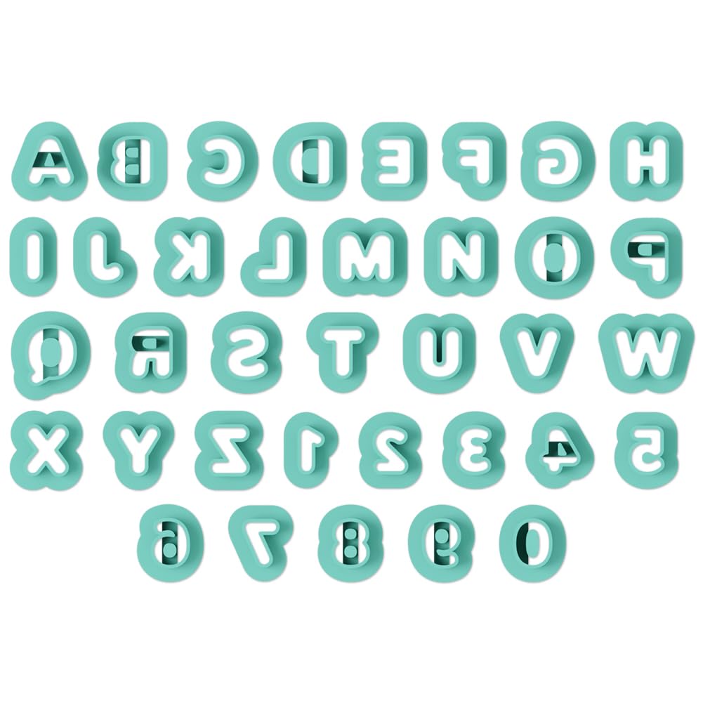 ACRNIGHEET 26pcs Alphabet Shape and 10pcs 0-9 Number Clay Cutters, Polymer Clay Cutting Tools for Earrings Jewelry Making, Clay Jewelry Making Kit, Letter Cutters