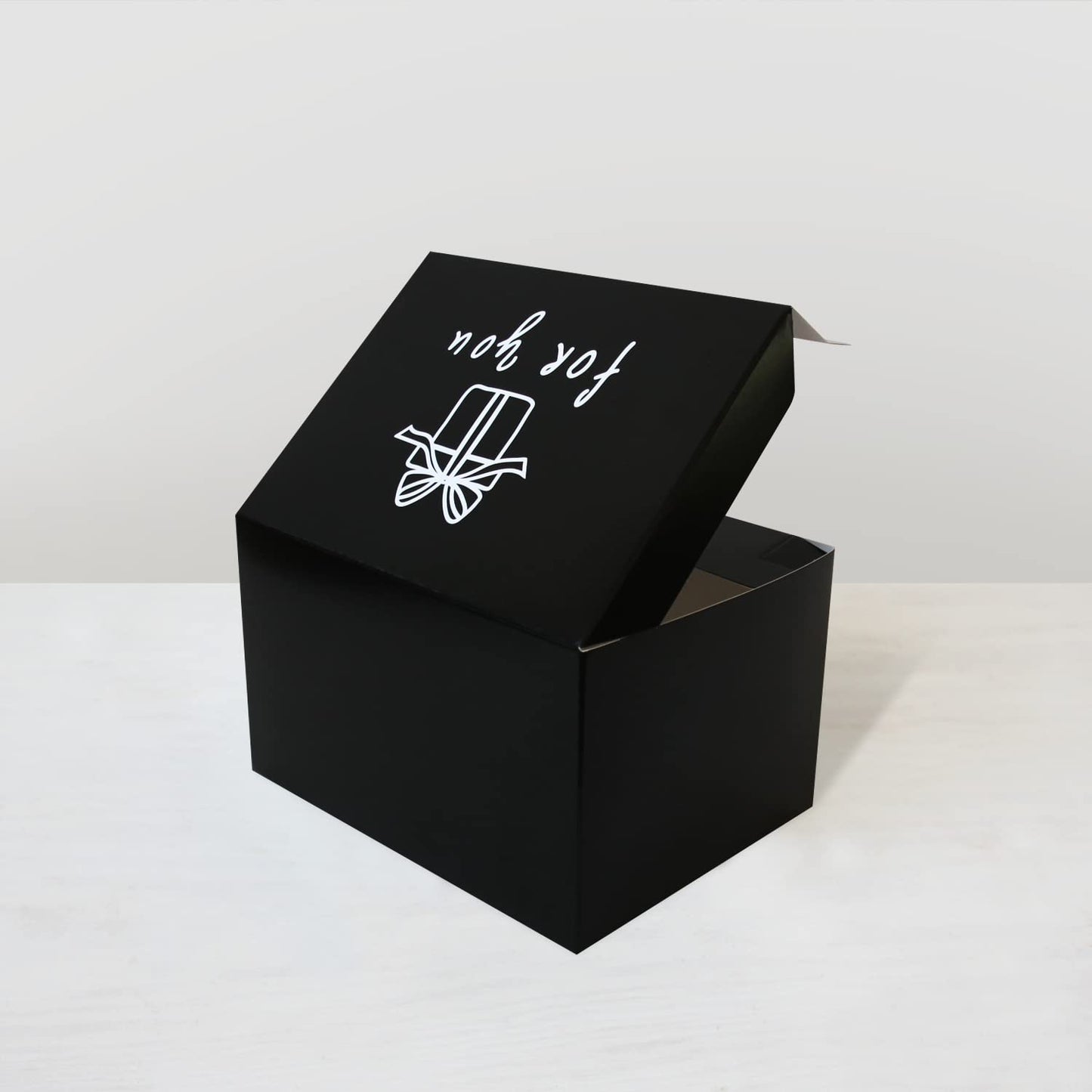 FETTIPOP Gift Box Surprise Exploding KIT (Black - For you) 7.1x5.5x4.3 in, Confetti Explosion Birthday, Party, Father’s and Mother’s Day, Graduations, Anniversaries, Any Occasion