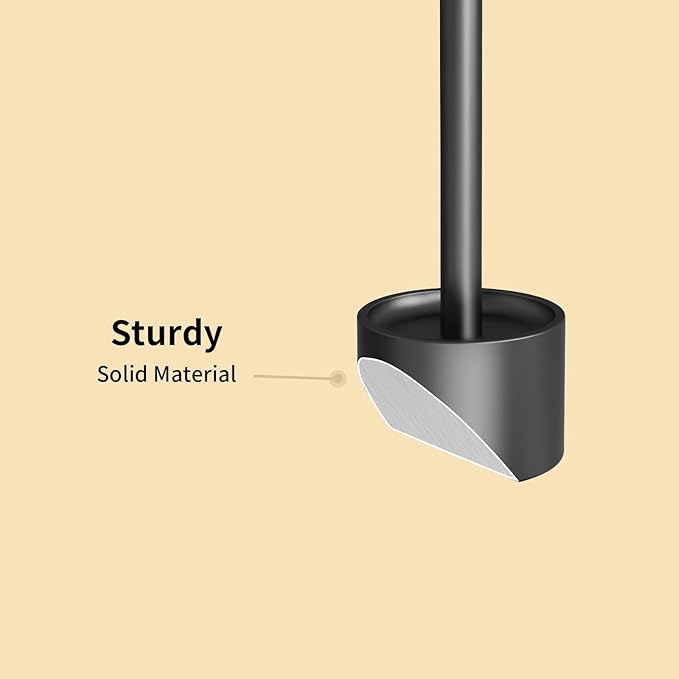 YUMORE Toothbrush Holder Stand Stainless Steel Tooth Brush Holder Bathroom Countertop Organizer Storage (Matte Black)
