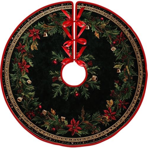 Patterns Christmas Tree Skirt 48 Inch Christmas Tree Decorations by Leo Walker Let It Snow Farmhouse Xmas Tree Skirt Ornaments Decor for Merry Christmas Holiday Party New Years