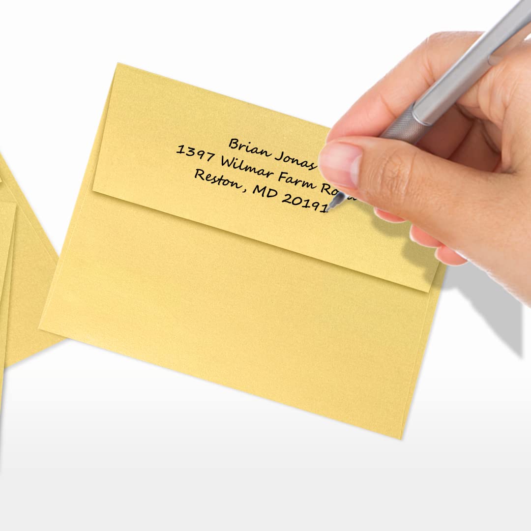 LUXPaper A2 Invitation Envelopes | Peel & Press | 4 3/8" x 5 3/4" | Gold Metallic | 80lb. Text | 50 Qty