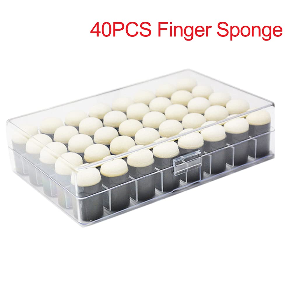 40pcs Finger Sponge Daubers with Storage Box for Painting Chalk Ink Card Making Drawing DIY Craft Handmade Finger Painting Sponge Set Craft Drawing Sponges Dauber Set Paintings Projects-Daubers