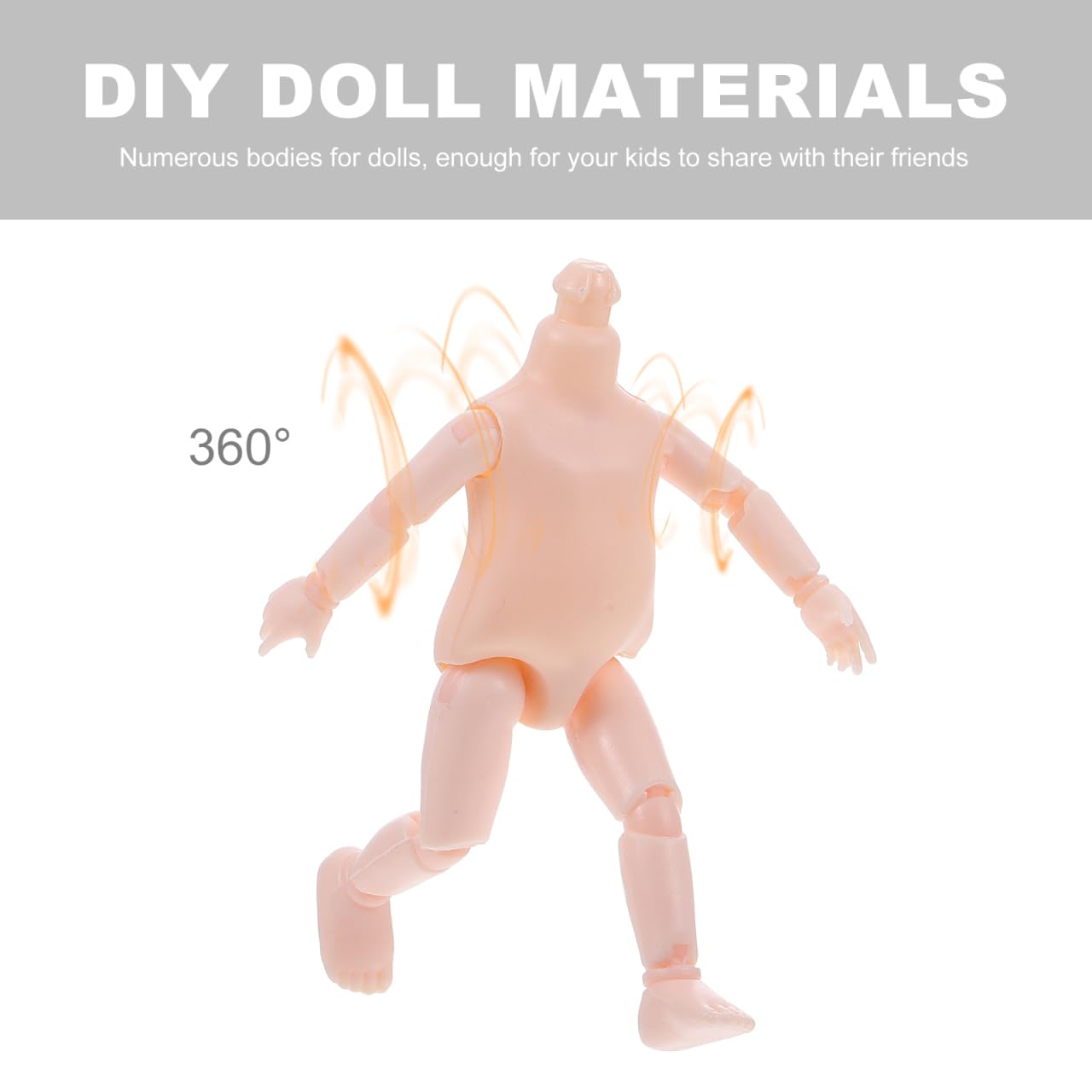 Healifty 6Pcs Movable Jointed Doll Bodies 4.72In DIY Doll Accessories for Creative Making and Craft Projects