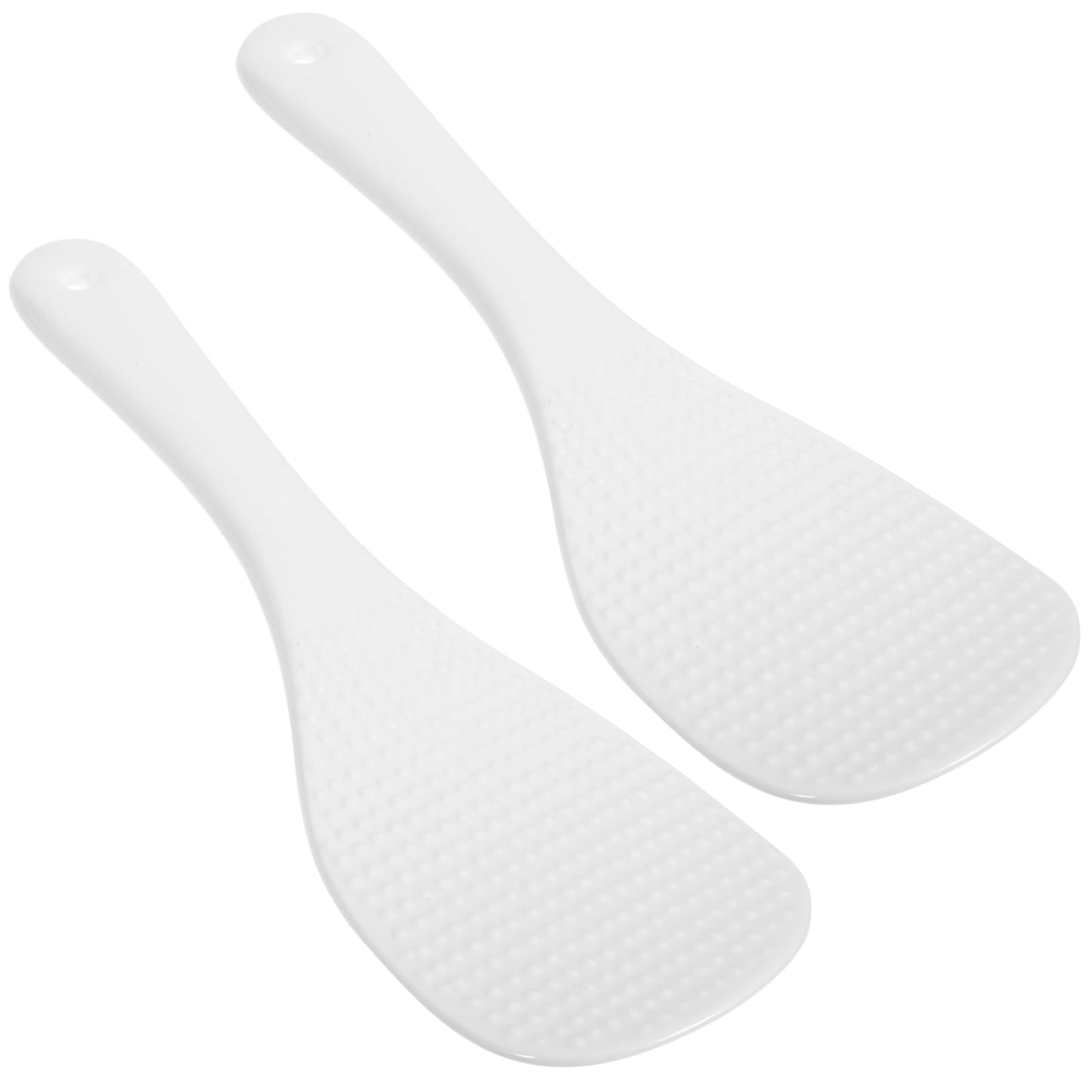 VOSAREA 2pcs Rice Spoons Ceramic Rice Paddles Non-stick Rice Serving Spoon Rice Potato Food Server Spatula Rice Scooper Kitchen Tool Rice Cooker Spoons Cooker Scoops